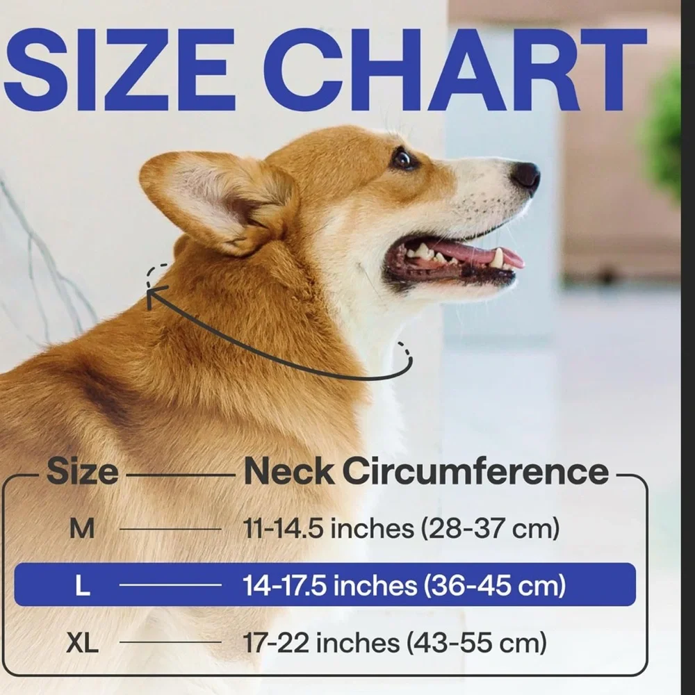 NWT- Soft Inflatable Dog Cone for After Surgery/ LARGE/ Fits 14-17.5 inches